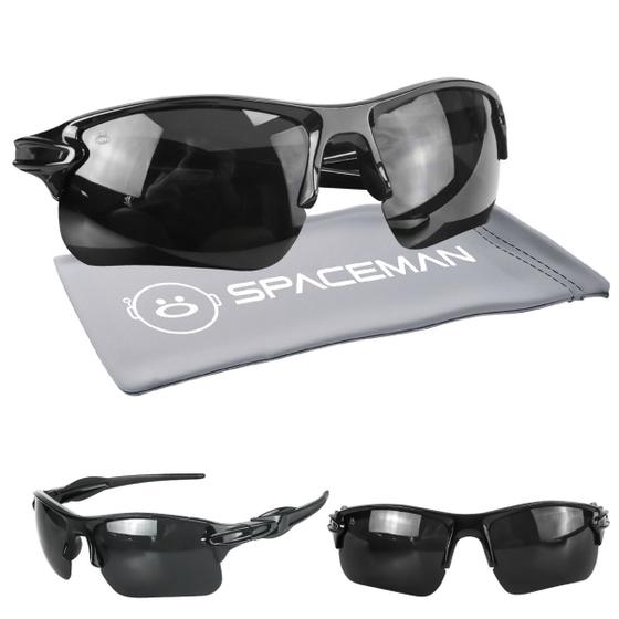 Imagem de oculos sol masculino esportivo proteção uv ciclismo + case policial original armação preta presente