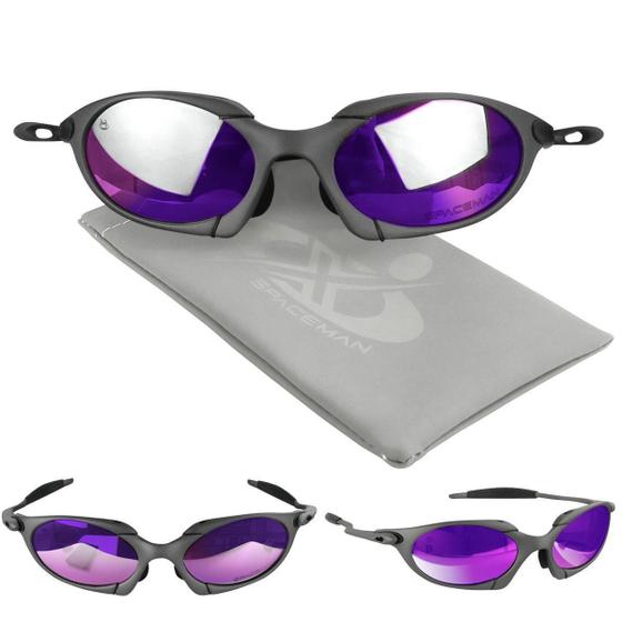 Imagem de Oculos Sol Masculino Proteção Uv Lupa Cinza Metal + Case