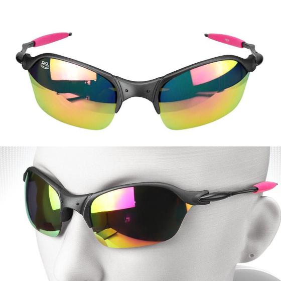 Imagem de Oculos Sol Praia Lupa Metal Proteção Uv Masculino + Case