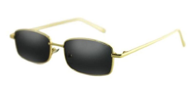 Imagem de Óculos Sol Quadrado Pequeno Geek Retro Dourado Preto
