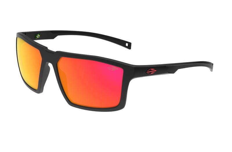 Imagem de Óculos Solar Mormaii Estocolmo M0159a9511 Preto Fosco Lente Vermelho Espelhada