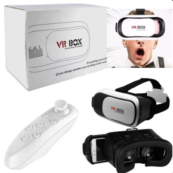 Imagem de Óculos VR Box 2.0 Realidade Virtual 3D Controle Bluetooth Para Android e iOS