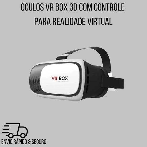 Imagem de Óculos VR Box 3D com Controle para Realidade Virtual