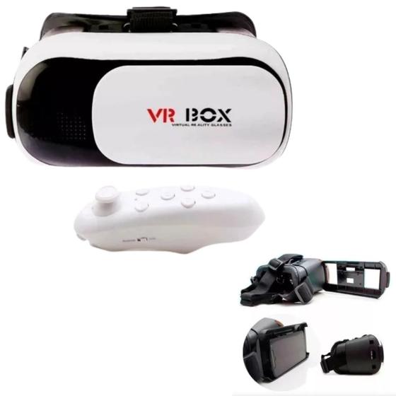 Imagem de Óculos VR Box 3D Realidade Virtual 3D Controle Bluetooth Filmes e Jogos