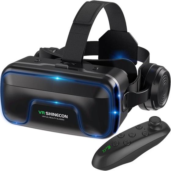 Imagem de Óculos Vr Realidade Virtual 3d Com Fone De Ouvido E Controle - Shinecon