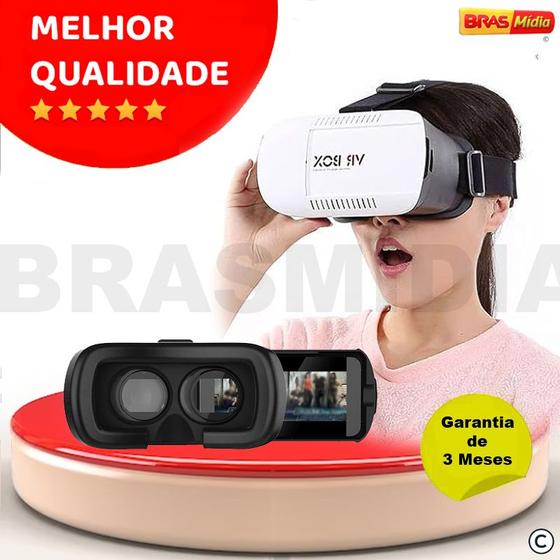 Imagem de Oculos Vrbox 3D com Controle Bluetooth Realidade Virtual Jogos Games