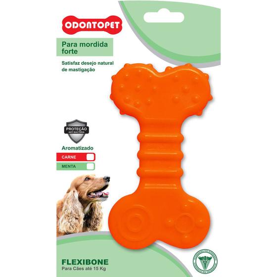 Imagem de Odontopet Flexibone Osso Flat Mordida Forte Cães Até 15Kg