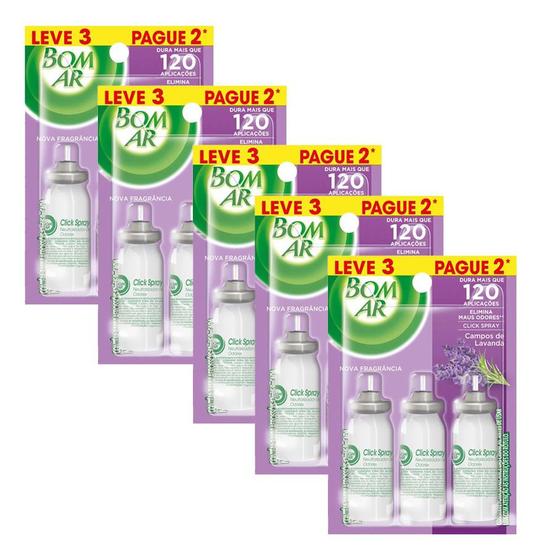 Imagem de Odorizador Air Wick Click Spray Refil 12ml 3u Lavanda Kit 5