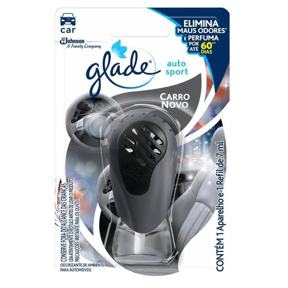 Imagem de Odorizador Automotivo Glade Auto Sport + Refil Carro Novo 7ml