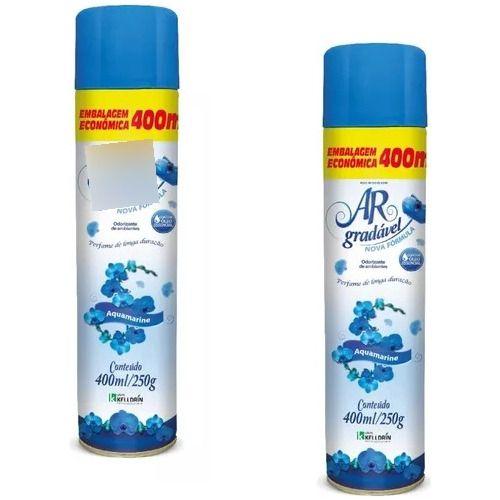 Imagem de Odorizador De Ambientes Aquamarine Ar Gradável Kit 2 de 400ml