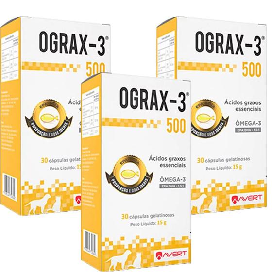 Imagem de Ograx-3 Suplemento Omega 3 Avert 30 Capsulas  03 Unidades