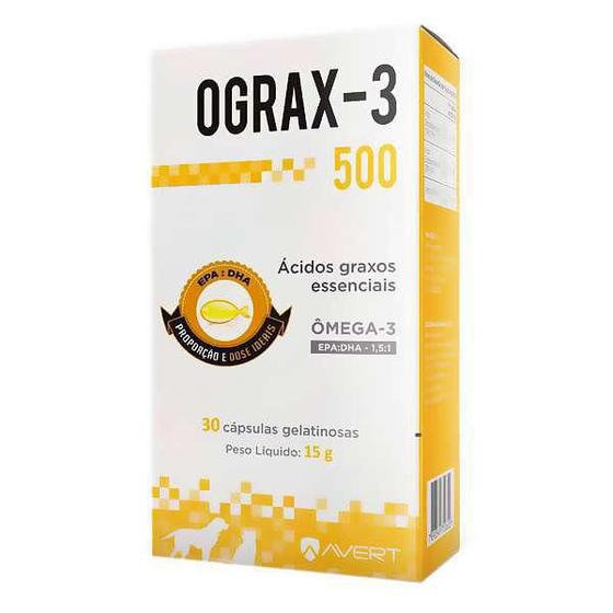 Imagem de Ograx 500 Suplemento Omega 3 Avert 30 Capsulas