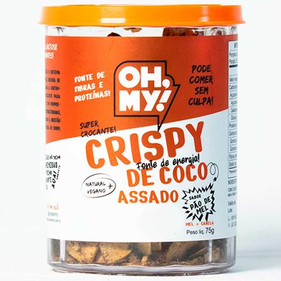 Imagem de Oh, My! Crispy de Coco Assado Vegano Proteico 75g - Sabor Pão de Mel