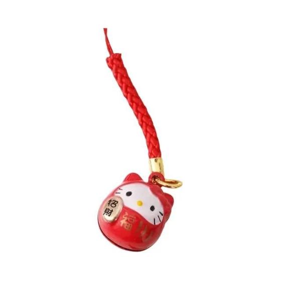 Imagem de Olá Kitty Japonês Lucky Cat Cartoon Bell Cobre Acessório Pingente Para Celular