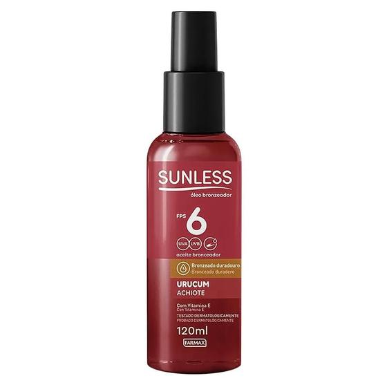 Imagem de Óleo Bronzeador Urucum FPS6 Sunless 120ml