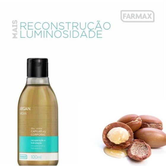 Imagem de Óleo Capilar e Corporal Argan  Farmax 100ml