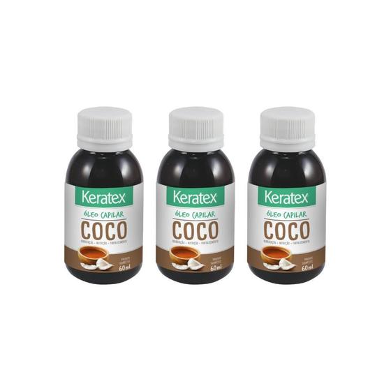 Imagem de Oleo Capilar Fixed Keratex Coco 60Ml - Kit Com 3Un