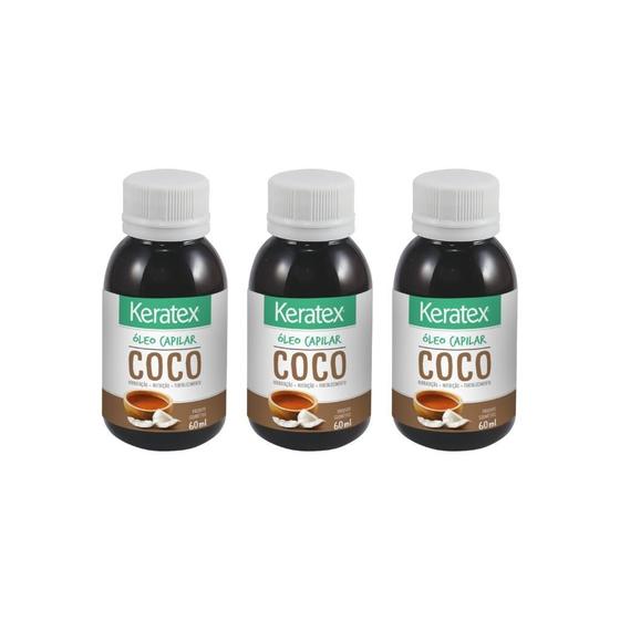 Imagem de Oleo Capilar Fixed Keratex Coco 60Ml - Kit Com 3Un