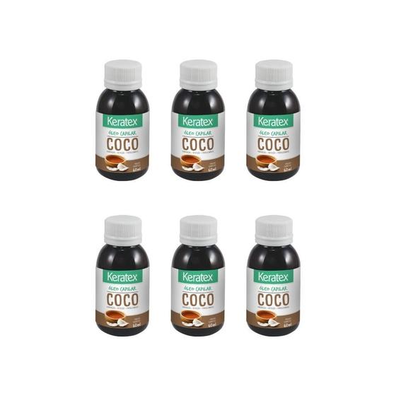 Imagem de Oleo Capilar Keratex Coco 60Ml - Kit Com 6Un