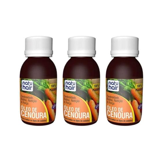 Imagem de Oleo Capilar Natuhair 60Ml Cenoura - Kit Com 3Un