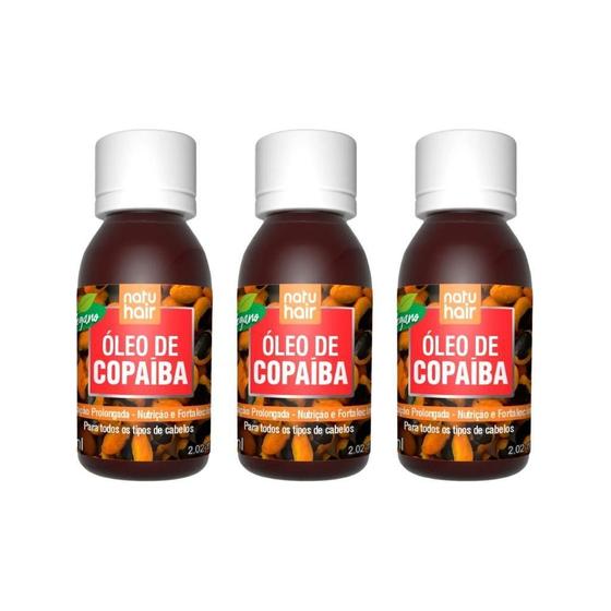 Imagem de Oleo Capilar Natuhair 60Ml Copaiba - Kit Com 3Un