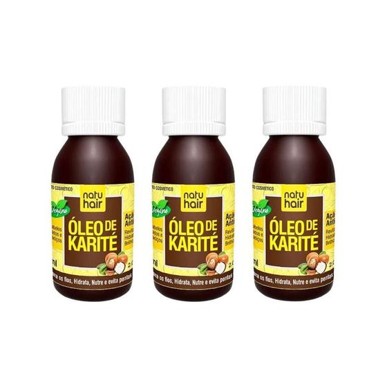 Imagem de Oleo Capilar Natuhair 60Ml Karite - Kit Com 3Un