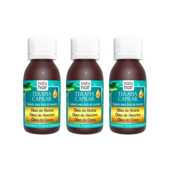 Imagem de Oleo Capilar Natuhair 60Ml Terapia Capilar - Kit Com 3Un