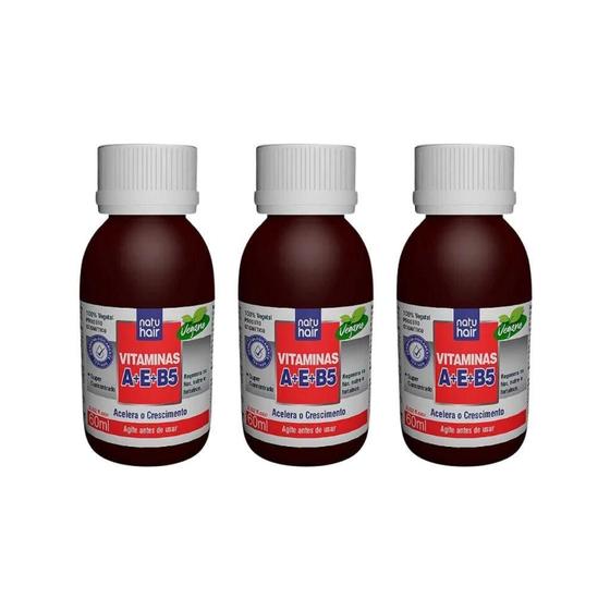 Imagem de Oleo Capilar Natuhair 60Ml Vitamina A+E+B5 - Kit Com 3Un