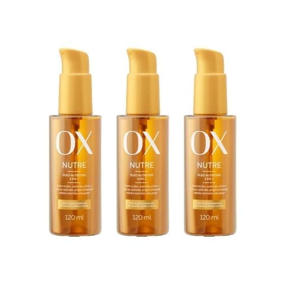 Imagem de Oleo Capilar Ox 120Ml Nutre - Kit Com 3Un