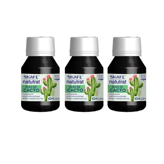 Imagem de Oleo Capilar Skafe Natutrat Cacto 60Ml - Kit Com 3Un