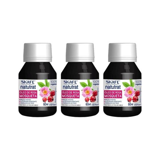 Imagem de Oleo Capilar Skafe Natutrat Rosa Mosqueta 60Ml-Kit C/3Un