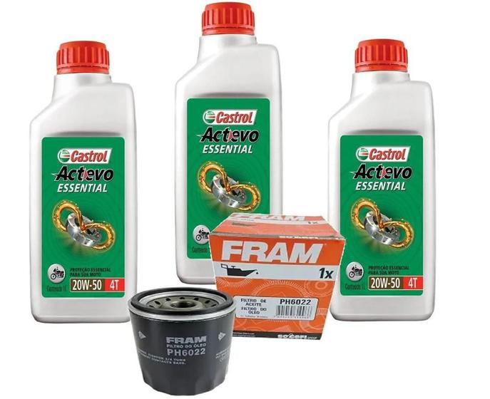 Imagem de Óleo Castrol 20W50 Mineral 3 Litros + Filtro Fram Ph 6022