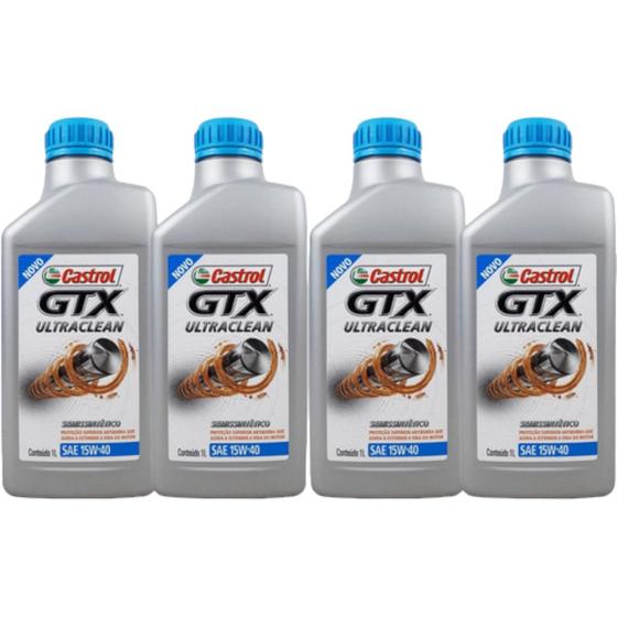 Imagem de Oleo Castrol Gtx Ultraclean 15w40 Semisintético Kit 4 litros