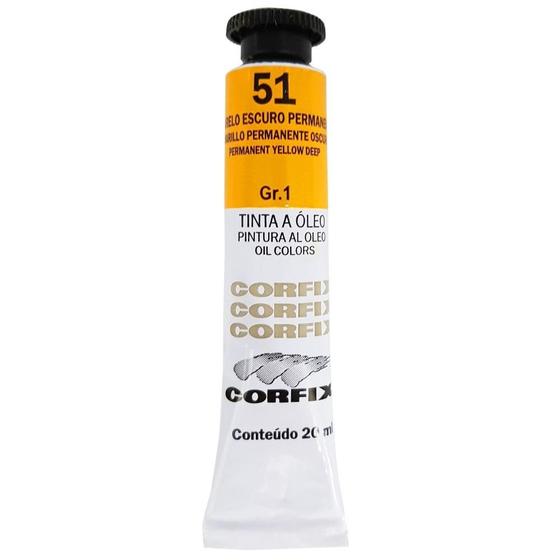 Imagem de Oleo Corfix GR1 51 Amarelo Escuro Permanente 20ml