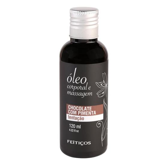 Imagem de Óleo Corporal e Massagem Chocolate com Pimenta Tentação 120ml - Feitiços Aromáticos