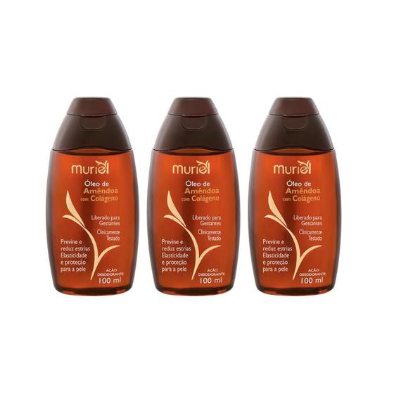 Imagem de Oleo Corporal Muriel 100Ml Amendoas Com Colageno - Kit C/3Un