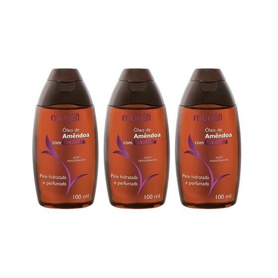 Imagem de Oleo Corporal Muriel 100Ml Amendoas Com Lavanda - Kit 3Un