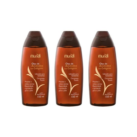 Imagem de Oleo Corporal Muriel 150ml Amendoas Com Colageno - Kit C/3un