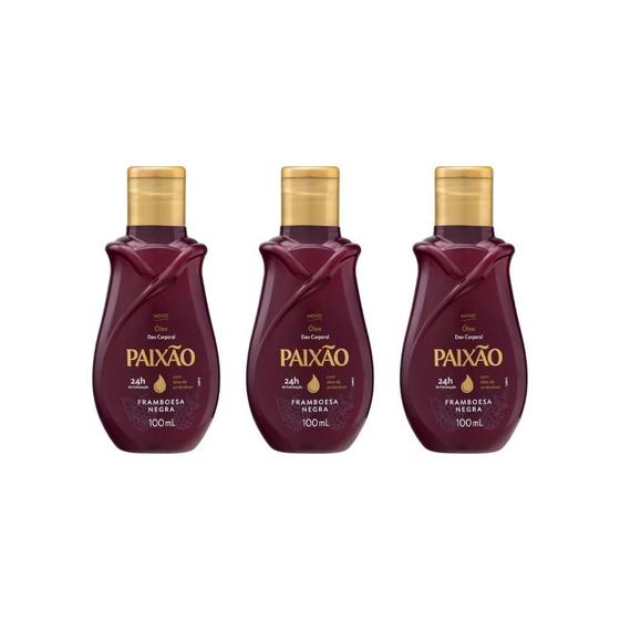 Imagem de Oleo Corporal Paixao 100Ml Framboesa Negra-Kit C/3Un