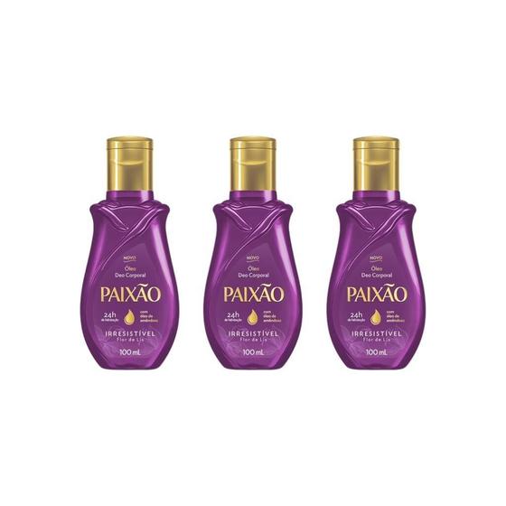 Imagem de Oleo Corporal Paixao 100Ml Irresistivel-Kit C/3Un