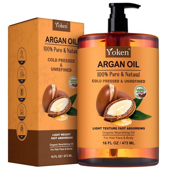 Imagem de Óleo de Argan Yoken 473ml - Para Cabelo, Rosto, Pele e Unhas