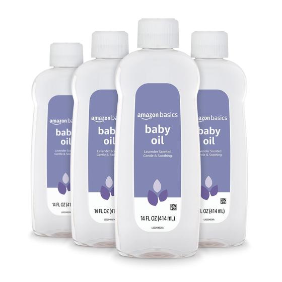 Imagem de Óleo de Bebê Amazon Basics com Lavanda - 414ml (4 Unidades)