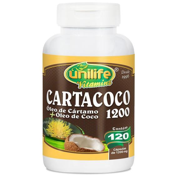 Imagem de Óleo de Cártamo e Coco Cartacoco 1200mg Unilife 120 cápsulas