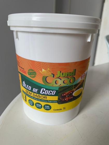 Imagem de Óleo De Coco Balde 1 Litro Palmiste Sem Sabor Jundcoco