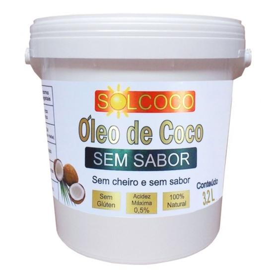 Imagem de Oleo de coco Sem Sabor e Sem Cheiro 3,2 lts Solcoco