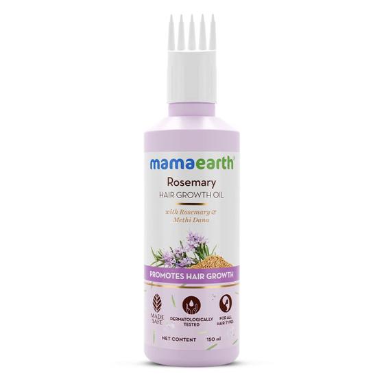 Imagem de Óleo de crescimento capilar Mamaearth Rosemary 150 ml controla a queda de cabelo