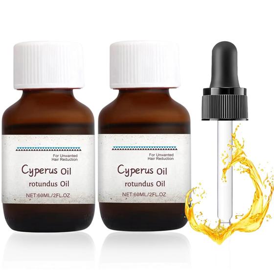Imagem de Óleo de Cyperus Rotundus para Depilação - Kit com 2 Frascos com Conta-Gotas