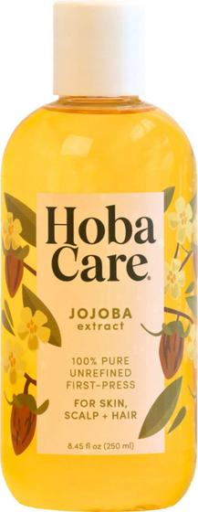 Imagem de Óleo de Jojoba HobaCare 100% Puro e Não Refinado - 250ml - Para Pele e Unhas