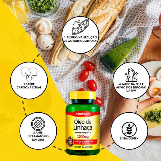 Imagem de Oleo de Linhaça Fonte Ômega 3-6-9 60 Cápsulas 1000mg Maxinutri