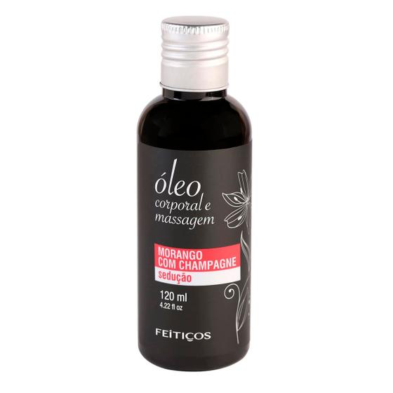 Imagem de Óleo de Massagem e Corporal 120ml Feitiços Aromáticos - Morango com Champanhe